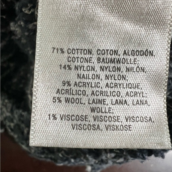 Moth Anthropologie Knit Sweater Neutral Gray Stripe XS/S Cozy Chunky Cabincore - Picture 5 of 11